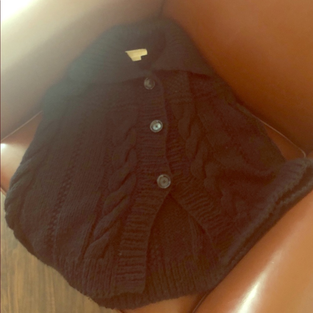 MICHAEL KORS Black cable- knit poncho